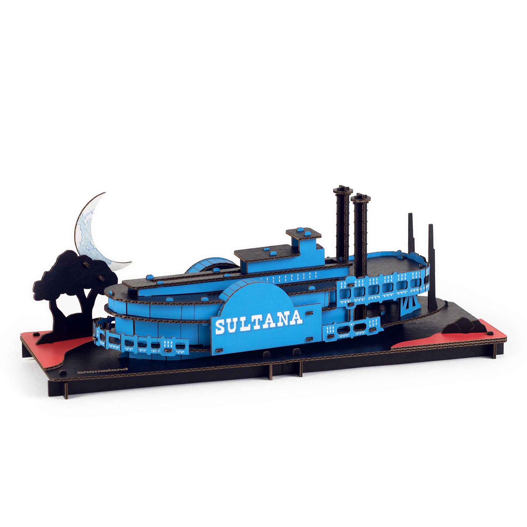 Sultana Steamboat Disaster Model Kit shown assembled with flames hidden